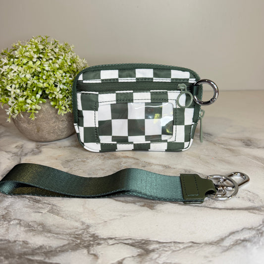 Rue - Nylon Wristlet Wallet - Olive Check