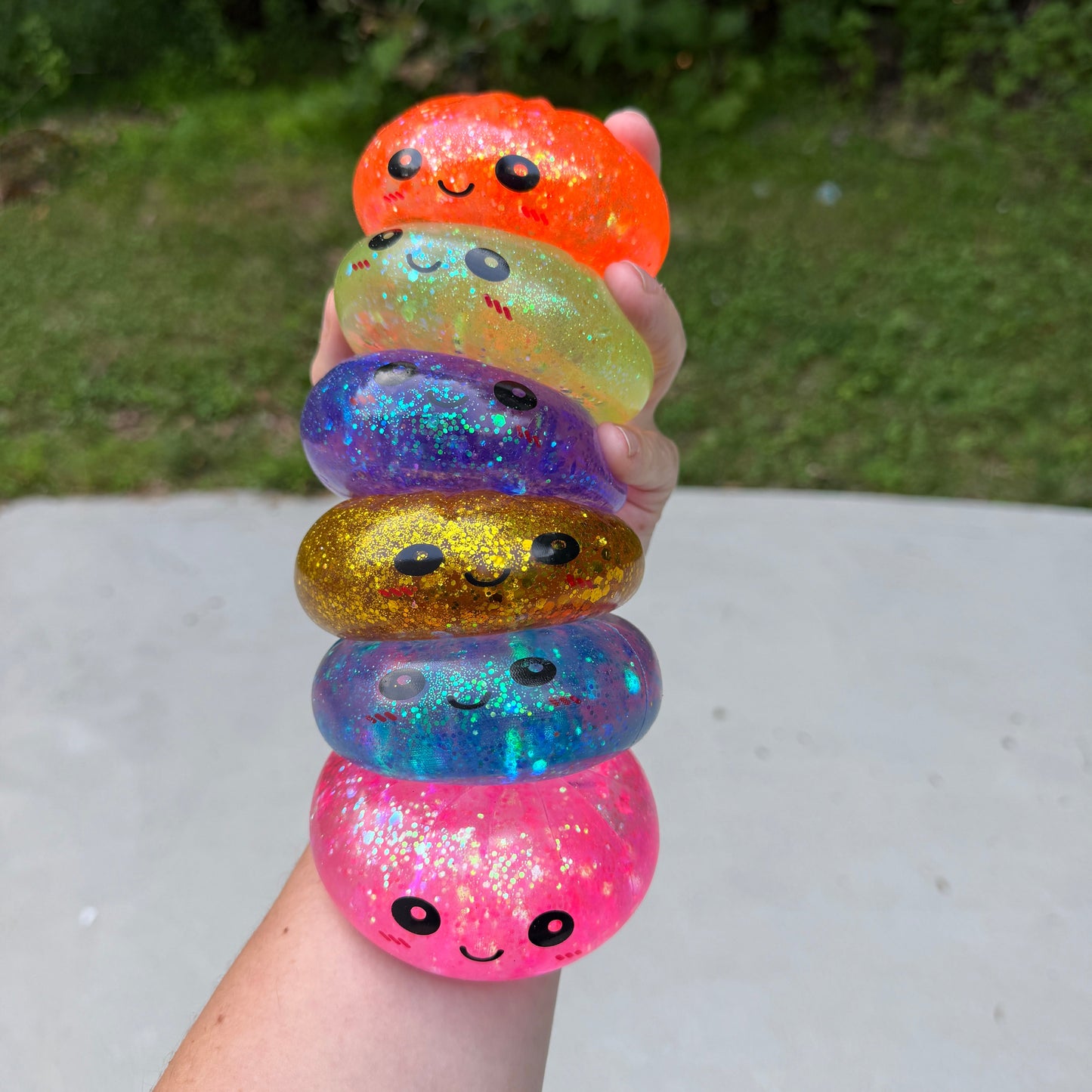 Squishy Toy - Viral Dumpling, Slow Rise Glitter - Gold
