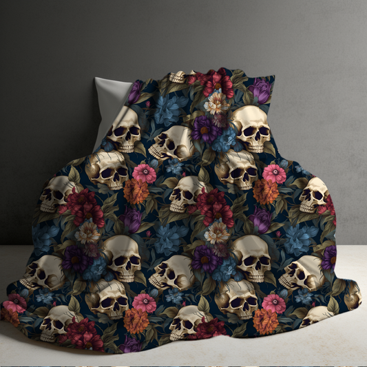 Blanket Halloween #9 - Floral Skull - PREORDER ends 7/25