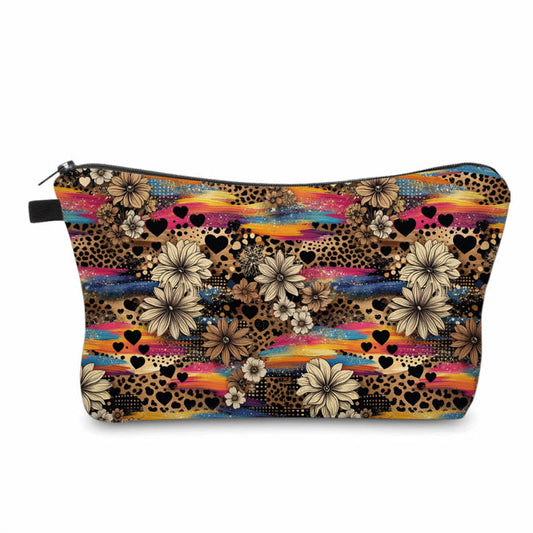 Pouch - Animal Print Rainbow Stripe Floral